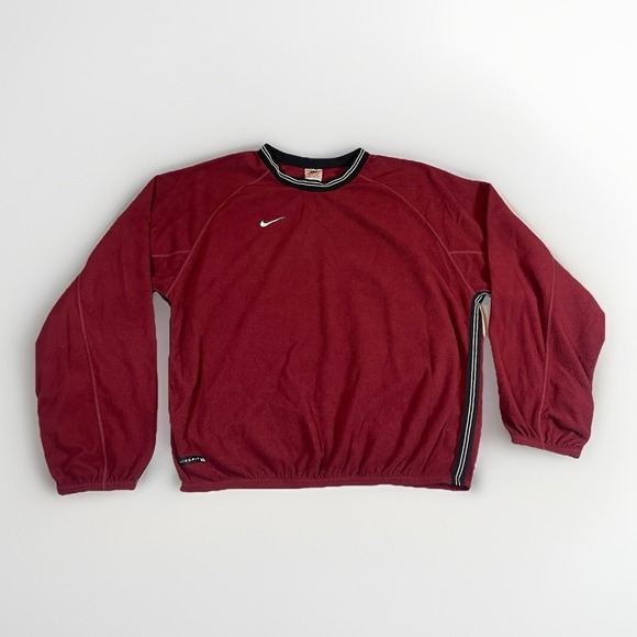 Nike Other - Vintage Nike Fleece Sweatshirt Mens M Red Pullover Swoosh Athletic Crewneck 90s